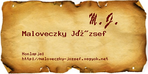 Maloveczky József névjegykártya