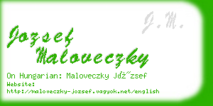 jozsef maloveczky business card